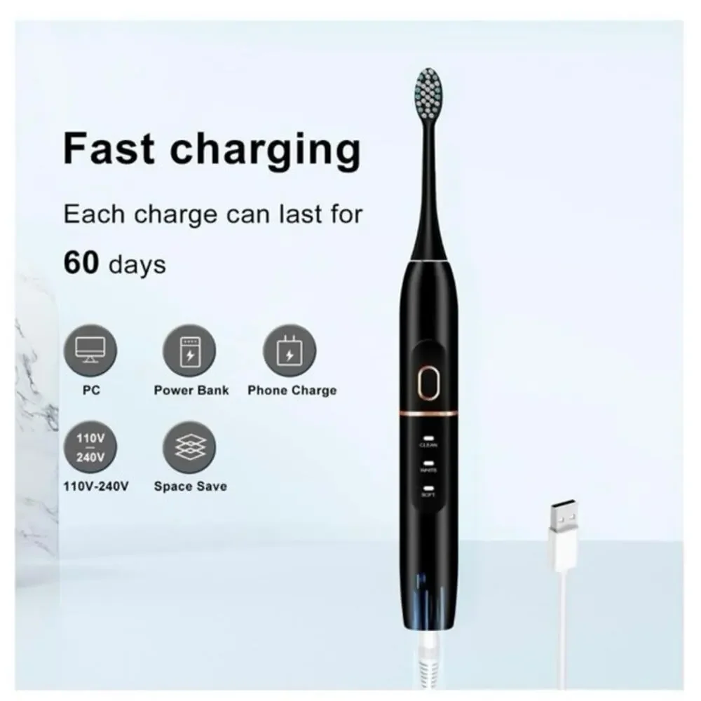 Kingheroes C2 Pro Sonic Electric Toothbrush Rechargeable 4 Modes Timer New